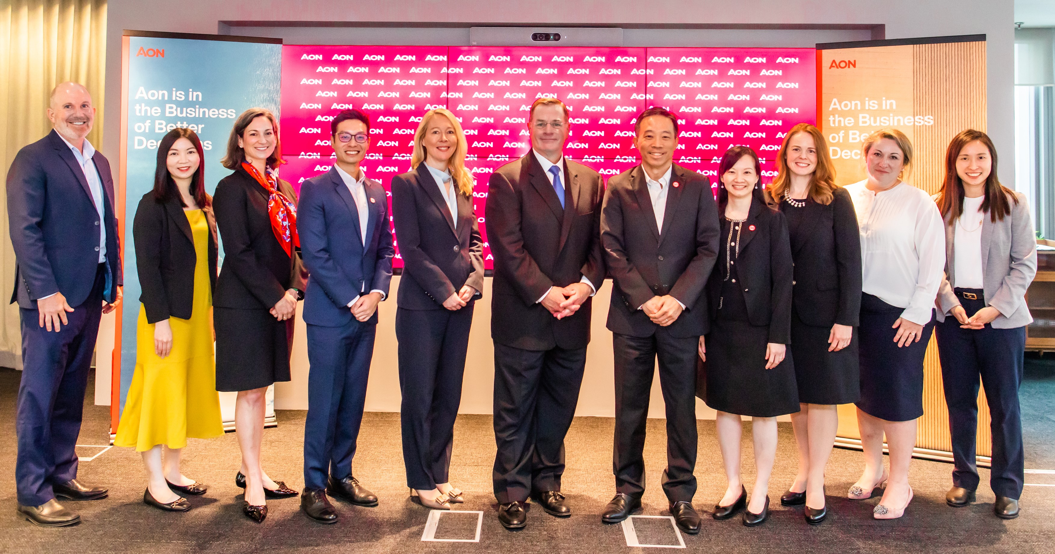 The Aon and Singapore Economic Development Board teams at the launch of Aon