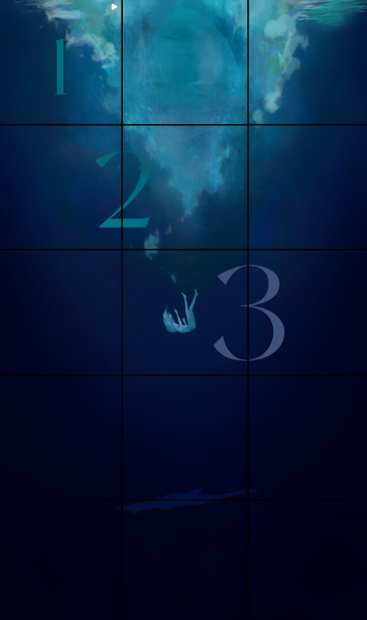 A series of 3 posts each day showing the gradual visual of a woman falling deeper into the ocean was shown alongside a numbered countdown.