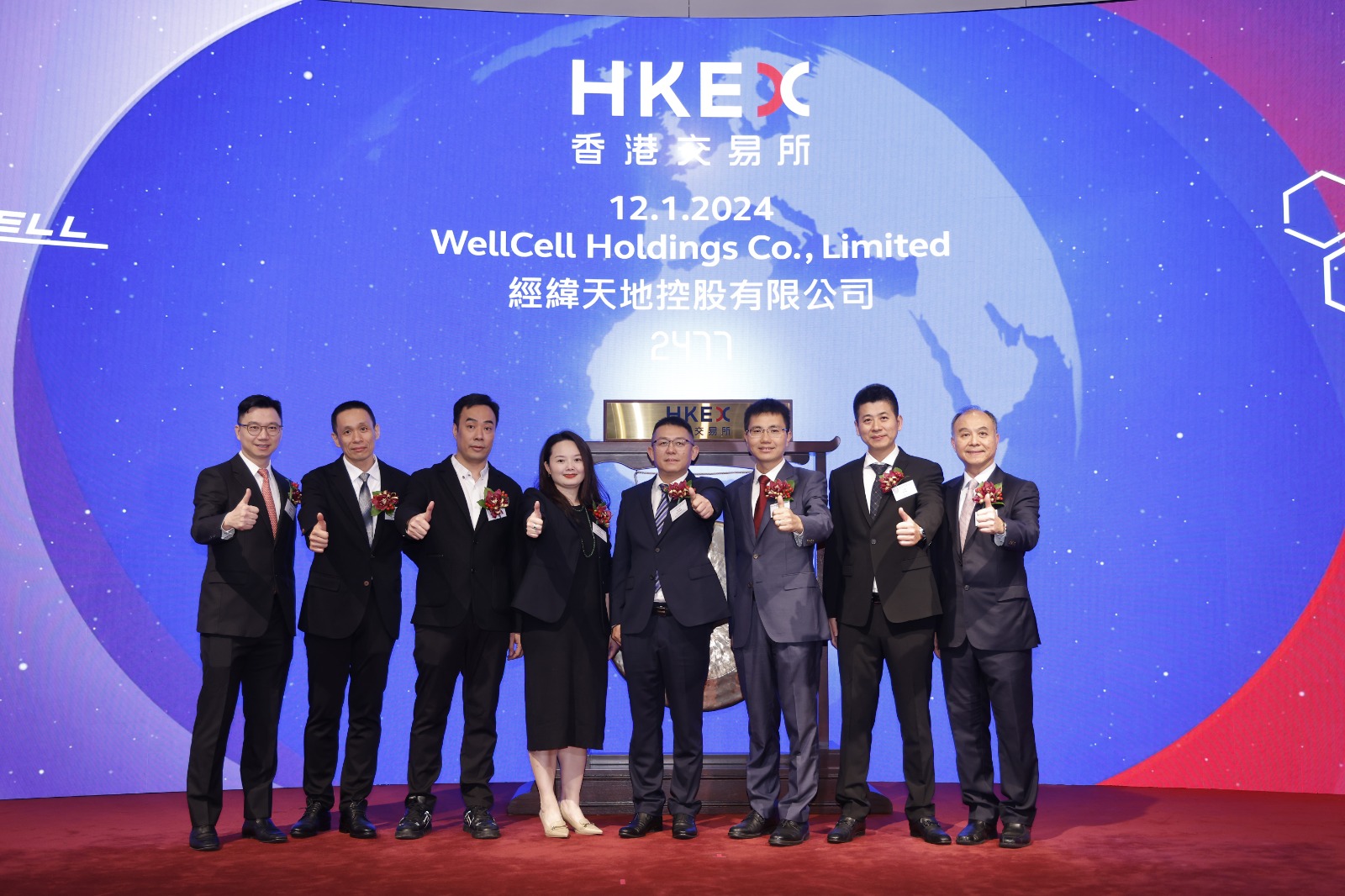 Caption: Mr. Jia Zhengyi, Executive Director, Chairman of the Board and CEO of WellCell (4th from right), Mr. Kang Hong, Deputy Secretary-General of Zhuhai Municipal People