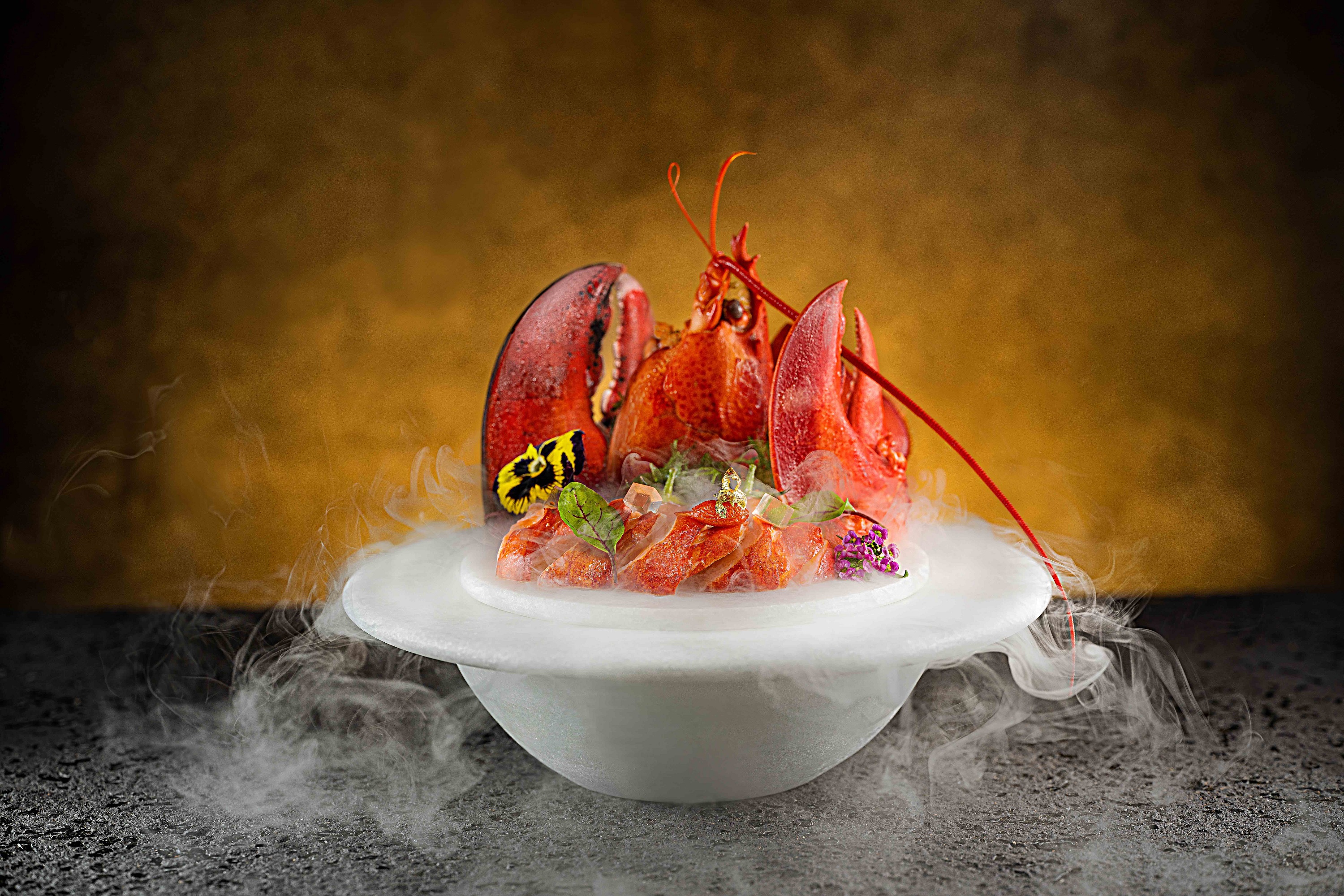 Chilled French Blue Lobster in Sake with Cherry Tomatoes in Plum Wine