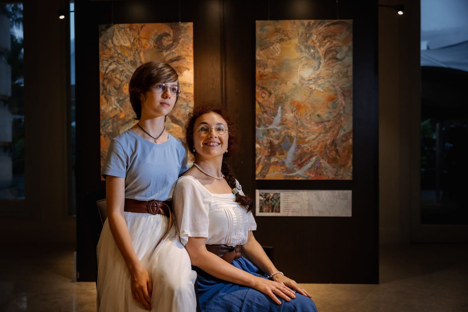 Inessa and Alice Kalabekova exhibition Nature of Art at The Fullerton Hotel Singapore