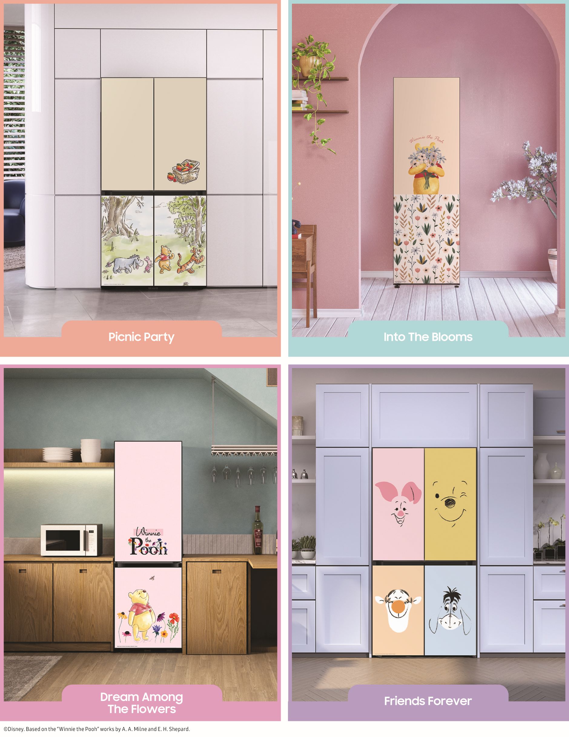From a minimalist home to a vibrant kitchen, Samsung Bespoke Winnie the Pooh Collection brightens homes of many styles