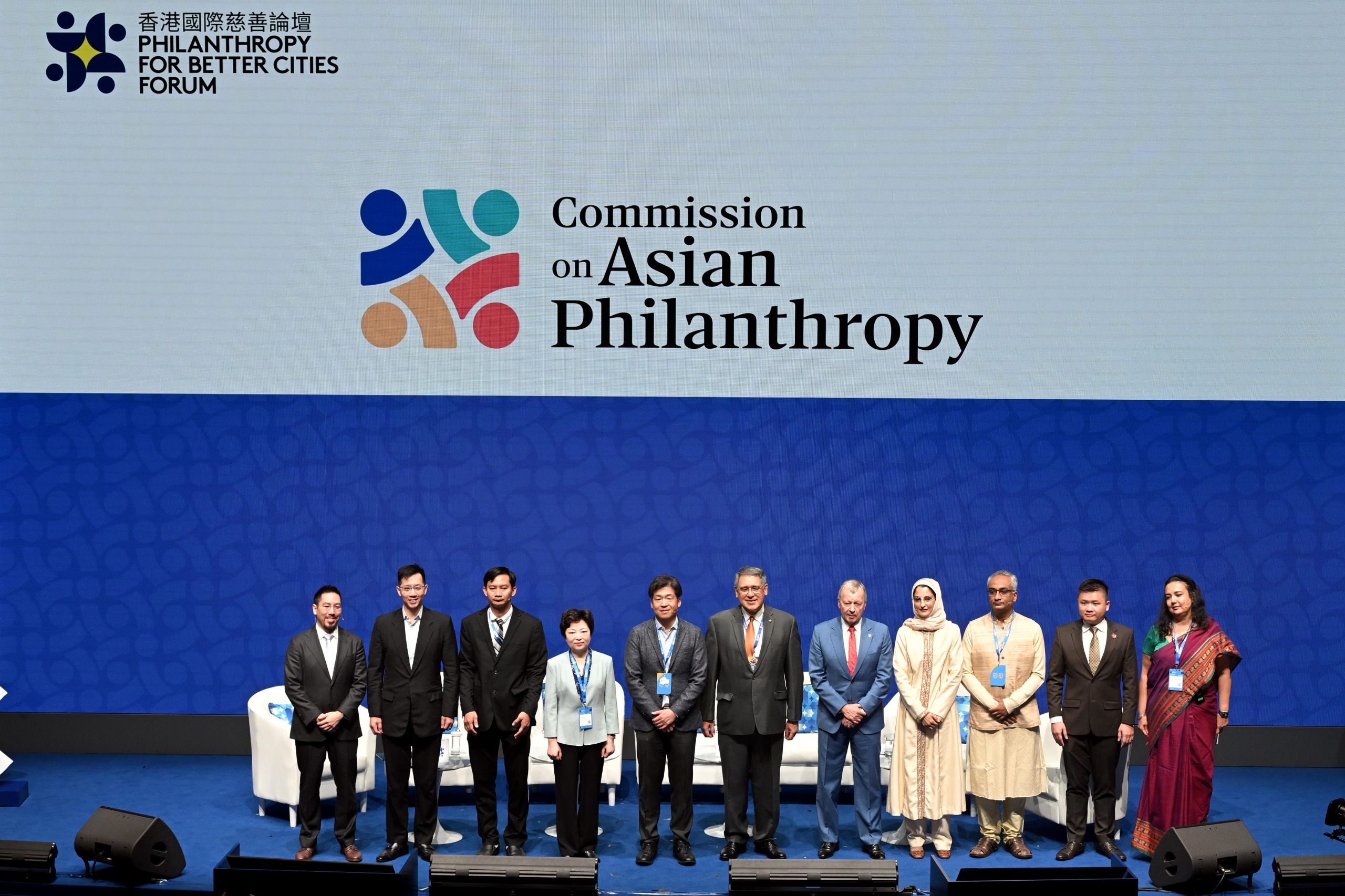 The second day of the forum opened with a plenary session entitled “Launch of the Commission on Asian Philanthropy: The Asian Way of Giving: Unleashing the power of Asian philanthropy for a sustainable future.” The launch of the Commission on Asian Philanthropy was announced during this session. This group photo features Lester Huang, Club Steward and Chairman of the Institute of Philanthropy (centre); Winfried Engelbrecht-Bresges, Club CEO and Director of the Institute of Philanthropy (5th right); Ichiro Kabasawa, Executive Director of The Nippon Foundation, also representing APHIC (5th left); Beili Shen, Vice Chairperson of China Soong Ching Ling Foundation (4th left); Haryo Mojopahit, Managing Director, IDEAS Dompet Dhuafa Republika (3rd left); Her Highness Princess Nouf bint Muhammad AlSaud, CEO of King Khalid Foundation (4th right); Aditya Natraj, CEO of Piramal Foundation (3rd right); James Li, CEO of Tencent Charity Foundation (2nd right); Benny Lee, CEO of Tanoto Foundation (2nd left); Naina Subberwal Batra, CEO of AVPN (1st right); and Warren Ang, Founder and CEO of Voyage (1st left).