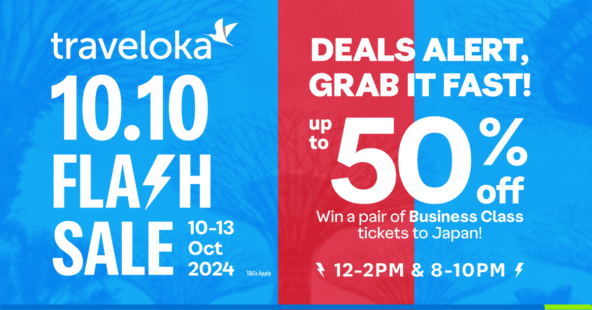 This 10.10, find exciting deals of up to 50% off up for grabs on Traveloka!