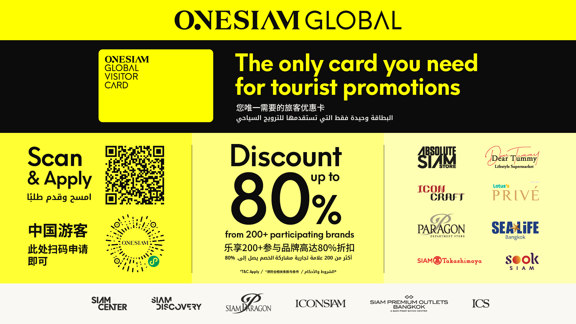 Scan to Register for ONESIAM Global Visitor Card Privileges