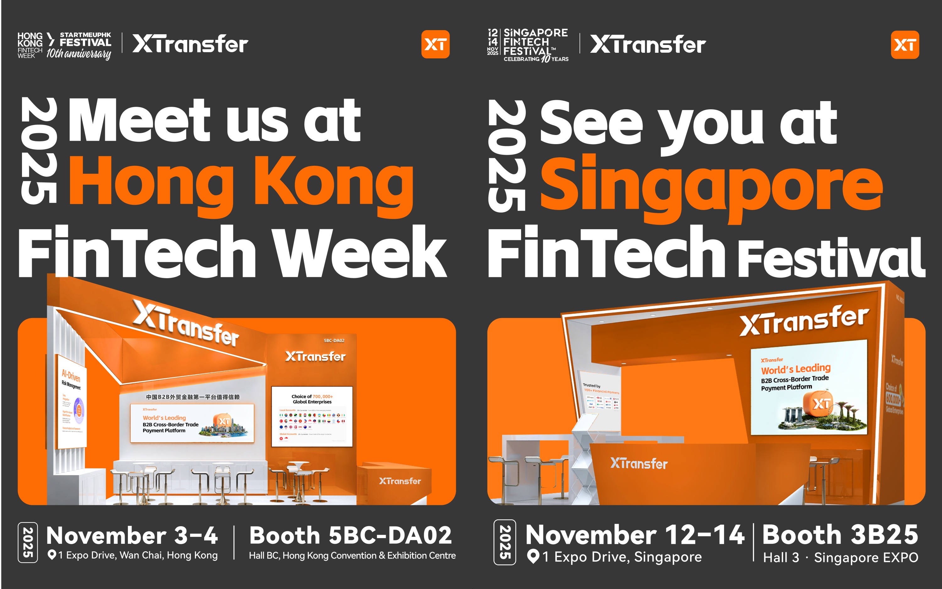 XTransfer Returns to Hong Kong FinTech Week and Singapore FinTech Festival 2025