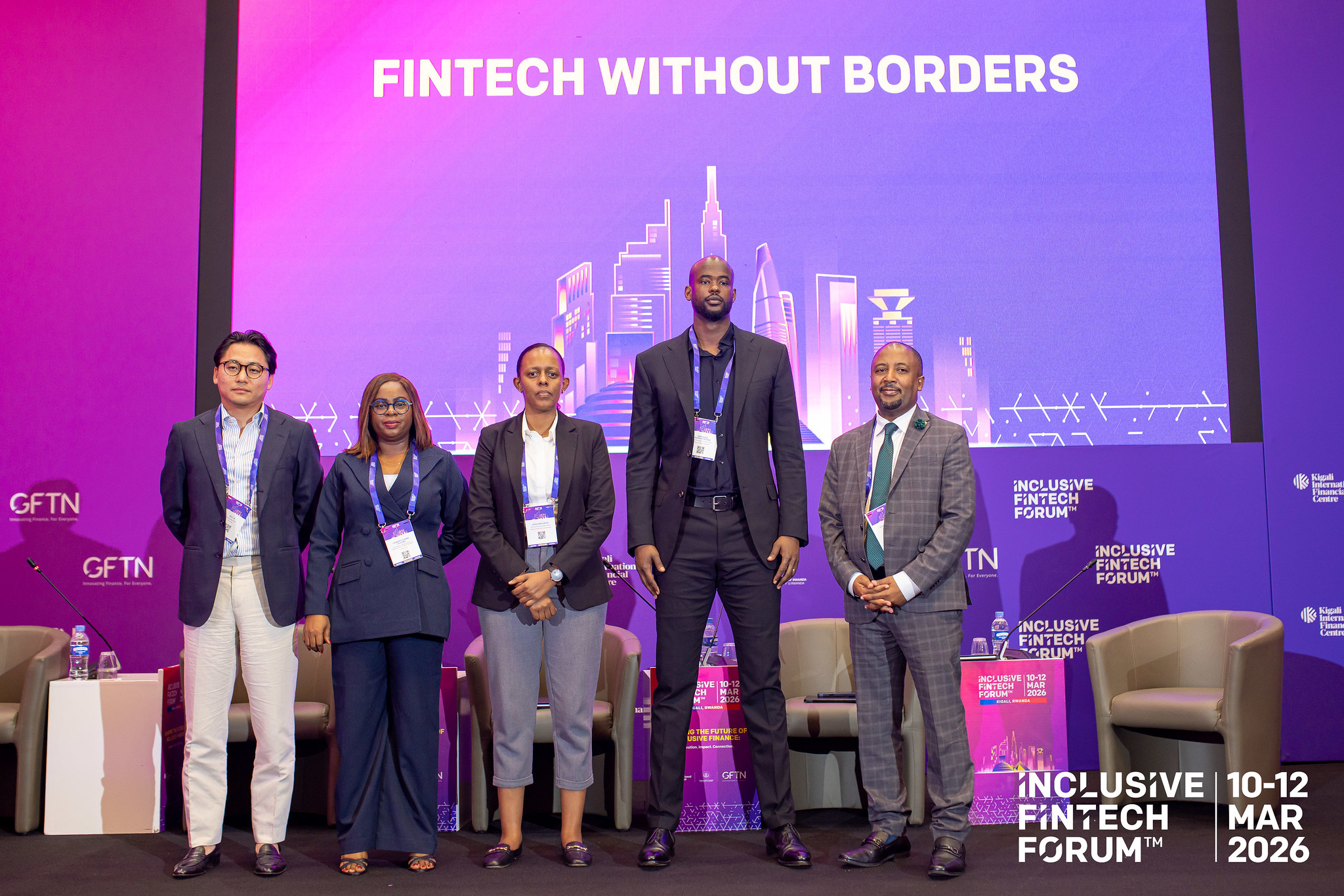 XTransfer’s CSO, Neil Ni (Left), speaks at the Inclusive FinTech Forum 2026 in Rwanda.